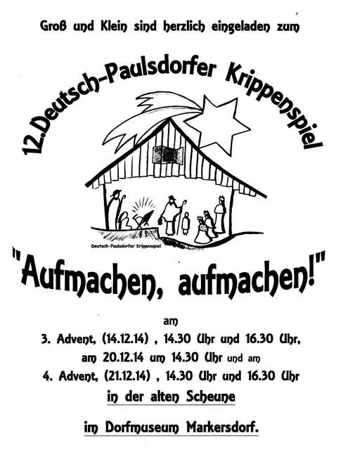 Bild zu Fnf Termine beim Deutsch-Paulsdorfer Krippenspiel