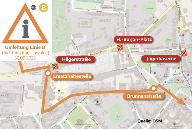 Bild zu Ersatzhaltestelle fr "Hilgerstrae" eingerichtet
