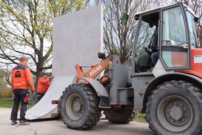 Skate- und BMX-Anlage Weinhbel: Neubau der Wallride mit Beton-Fertigteilen