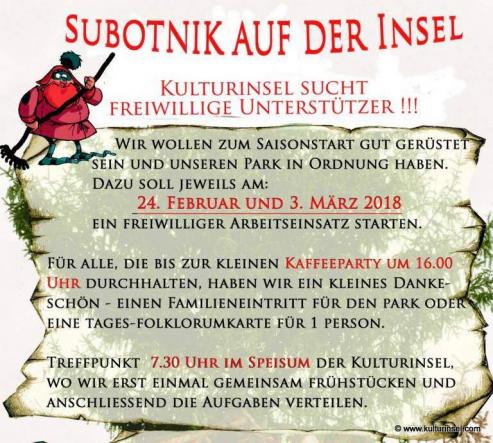 Bild zu Kulturinsel Einsiedel: Heraus zur freiwilligen Arbeit!